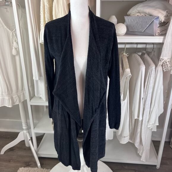 Zenana women's size medium super soft open cardigan, dark gray/blue #1581 - Picture 1 of 7